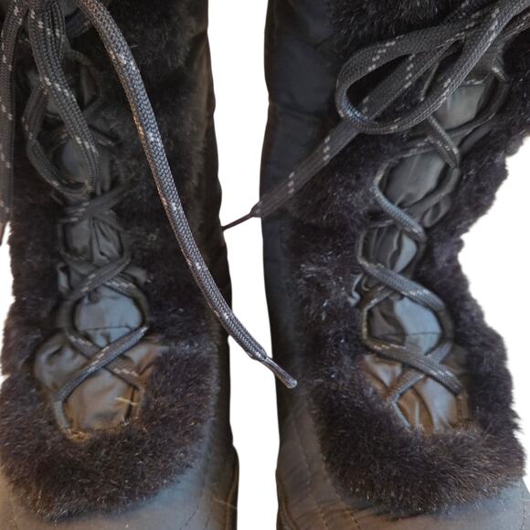 The North Face Icepick Nuptse Snow Boots Goose Down Filled Women's size 9 Black - Picture 9 of 12